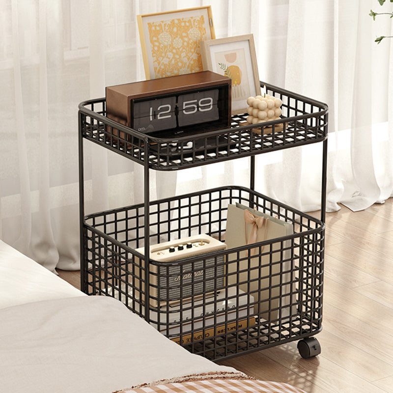Minimalist Hollow Iron Frame Storage End Table