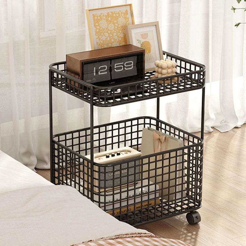 Minimalist Hollow Iron Frame Storage End Table