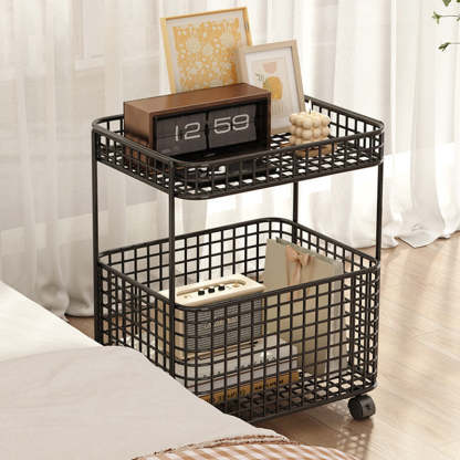 Minimalist Hollow Iron Frame Storage End Table