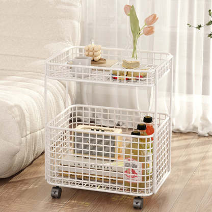 Minimalist Hollow Iron Frame Storage End Table