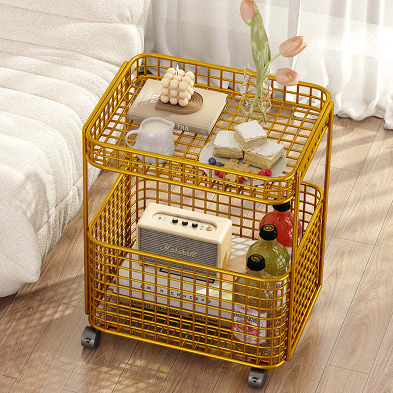 Minimalist Hollow Iron Frame Storage End Table