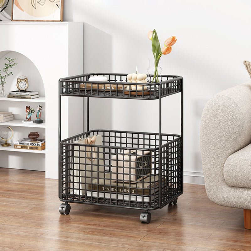 Minimalist Hollow Iron Frame Storage End Table