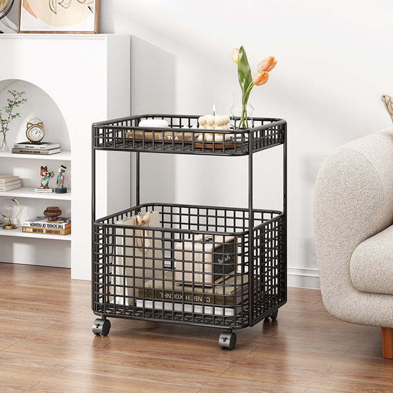 Minimalist Hollow Iron Frame Storage End Table
