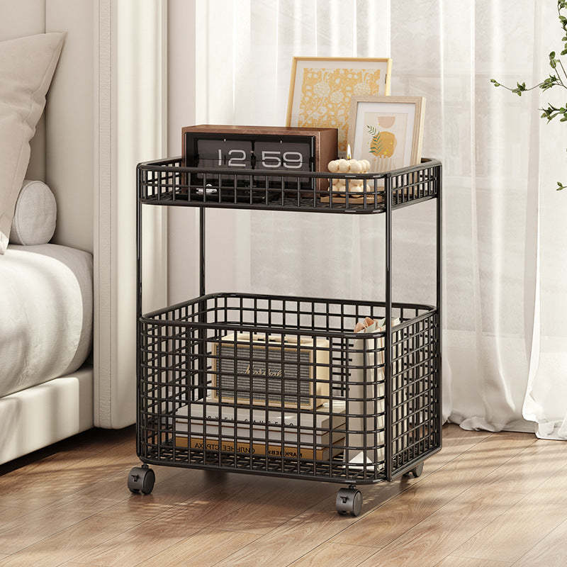 Minimalist Hollow Iron Frame Storage End Table