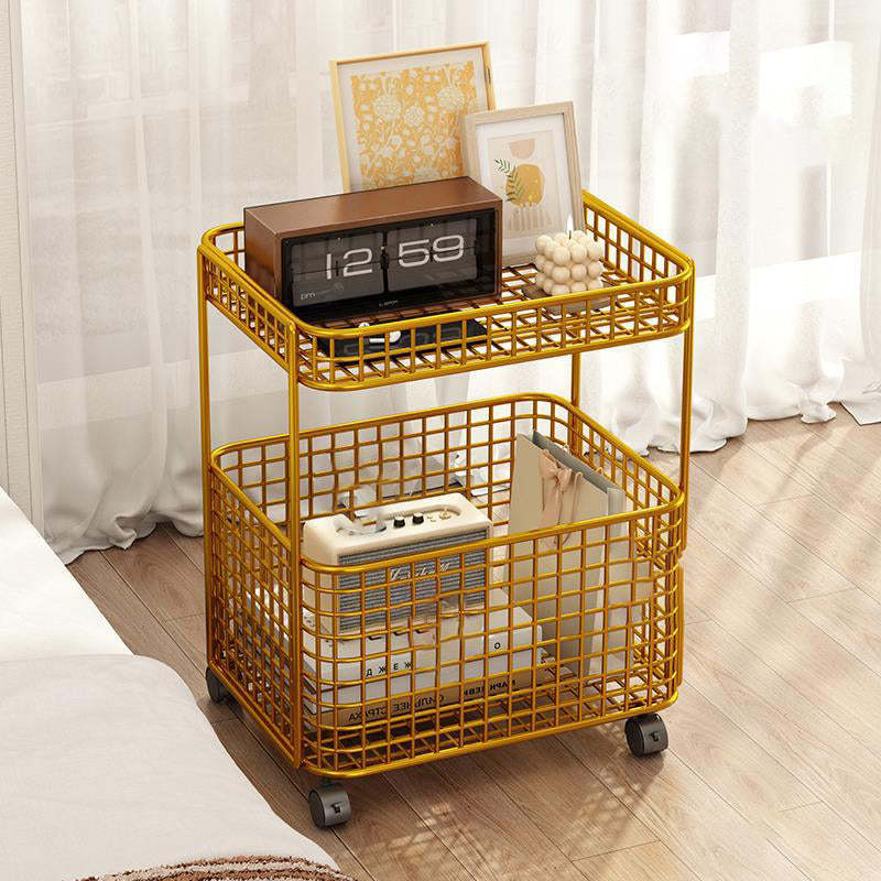 Minimalist Hollow Iron Frame Storage End Table