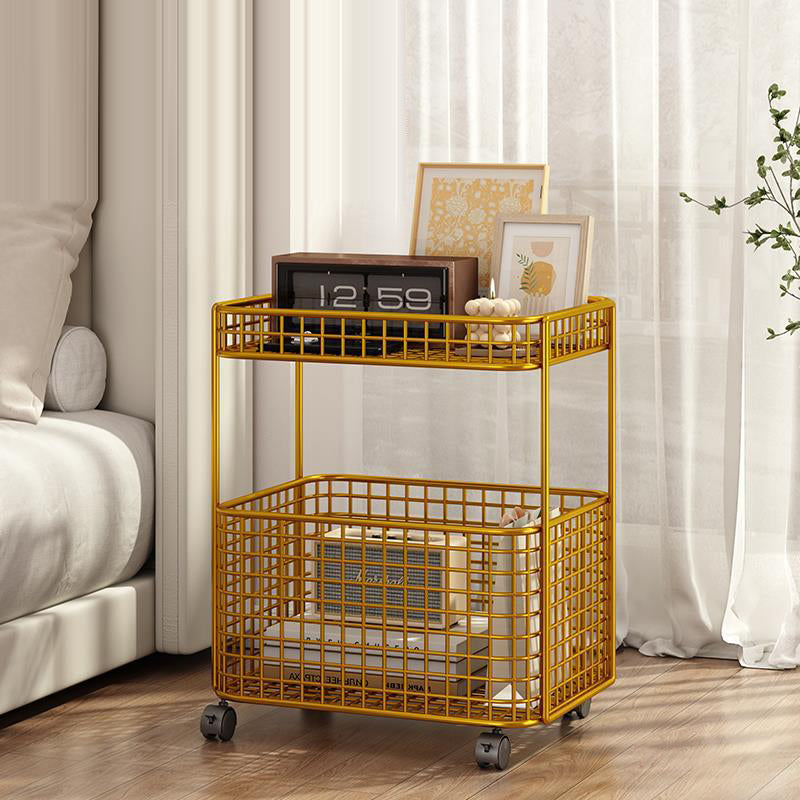 Minimalist Hollow Iron Frame Storage End Table