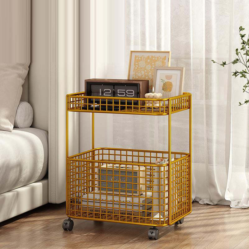 Minimalist Hollow Iron Frame Storage End Table
