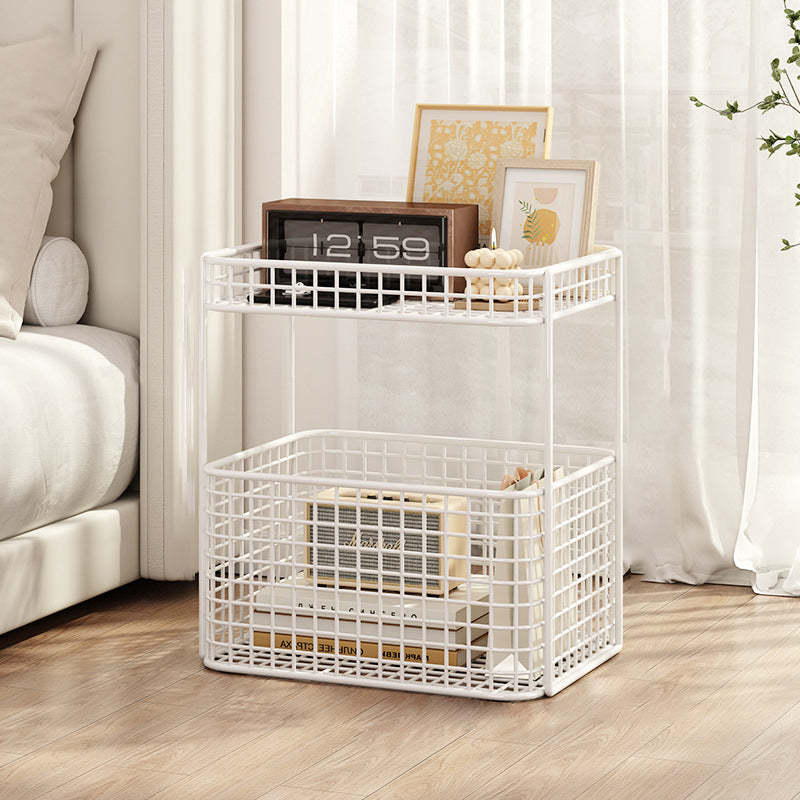 Minimalist Hollow Iron Frame Storage End Table