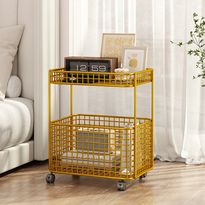 Minimalist Hollow Iron Frame Storage End Table