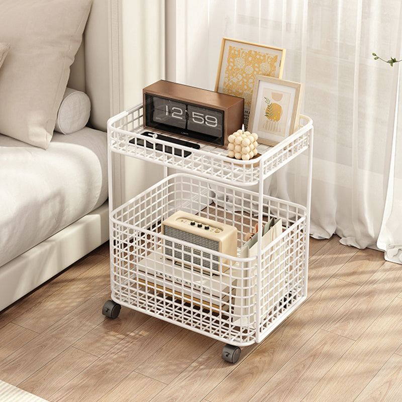 Minimalist Hollow Iron Frame Storage End Table
