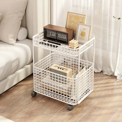 Minimalist Hollow Iron Frame Storage End Table