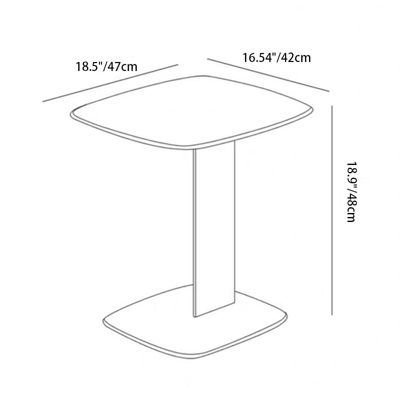 Minimalist Saddle Leather Steel End Table