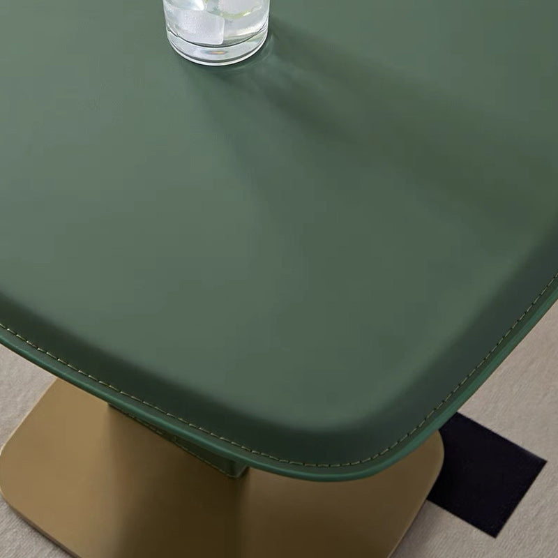 Minimalist Saddle Leather Steel End Table