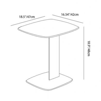 Minimalist Saddle Leather Steel End Table