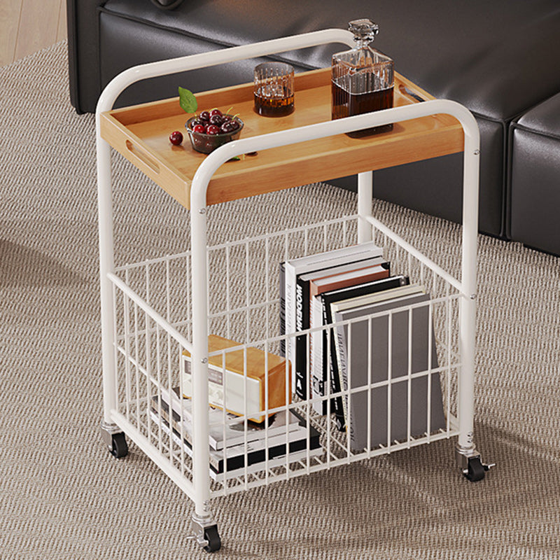 Minimalist Nan Bamboo Steel 1-Shelf 1-Storage End Table — Black