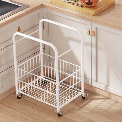 Minimalist Nan Bamboo Steel 1-Shelf 1-Storage End Table