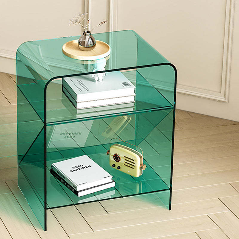 Minimalist Acrylic End Table 3-Tier — Gray