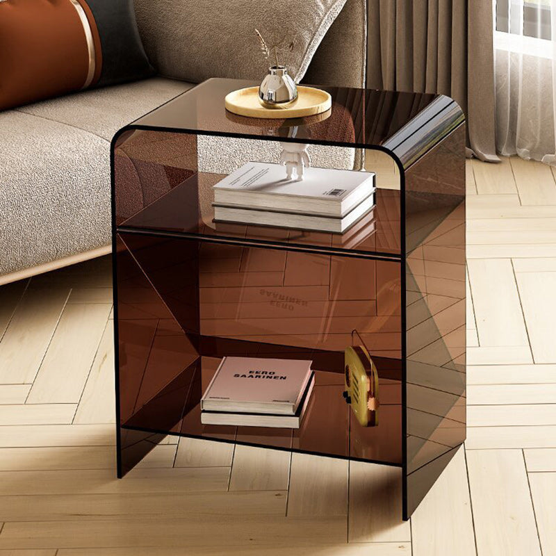 Minimalist Acrylic End Table 3-Tier — Transparent