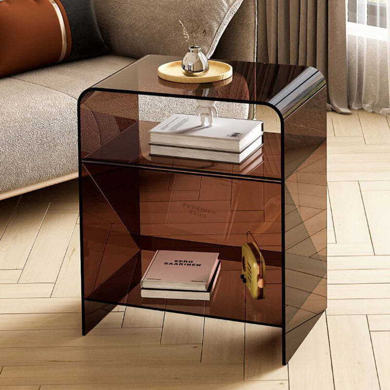 Minimalist Acrylic End Table 3-Tier — Transparent