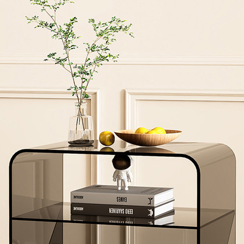 Minimalist Acrylic End Table 3-Tier — Brown