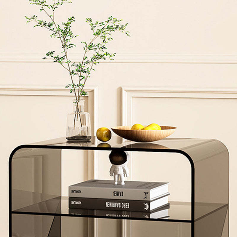 Minimalist Acrylic End Table 3-Tier — Brown