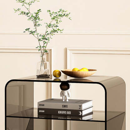 Minimalist Acrylic End Table 3-Tier — Brown
