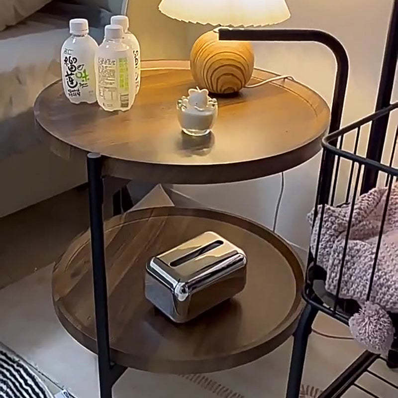 Minimalist Faux Panel Steel End Table 2-Tier