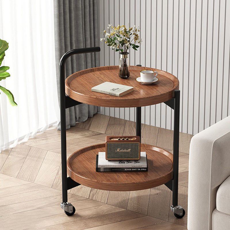 Minimalist end 2-tier gray end & side tables in steel ceramic glass