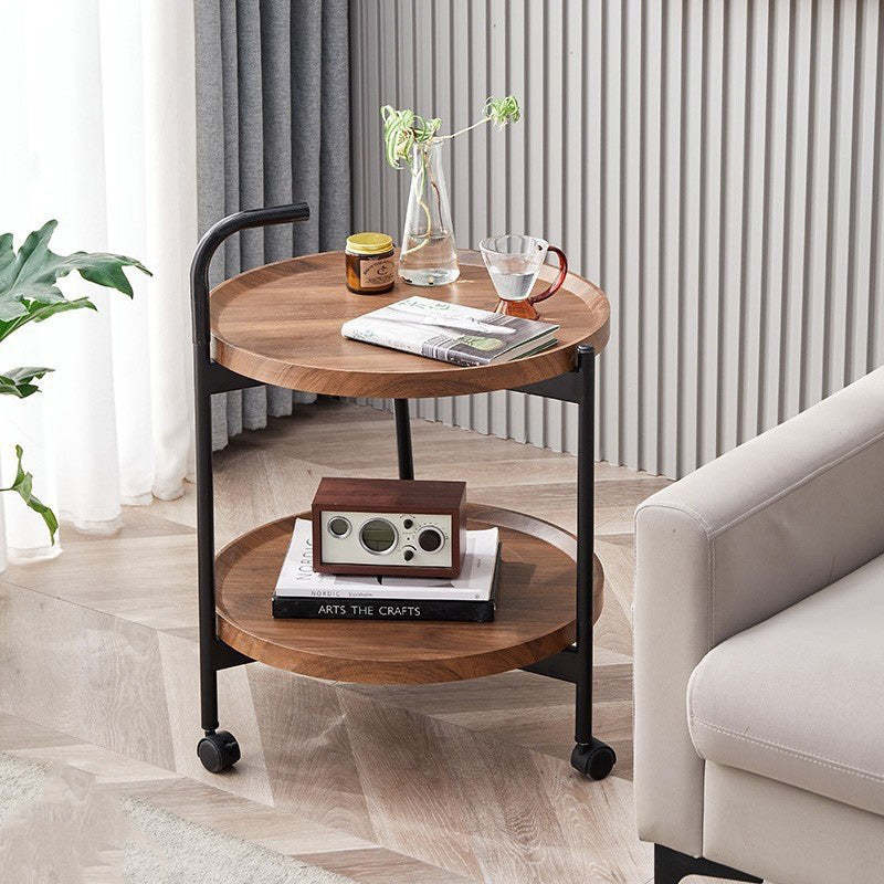 Minimalist Faux Panel Steel End Table 2-Tier