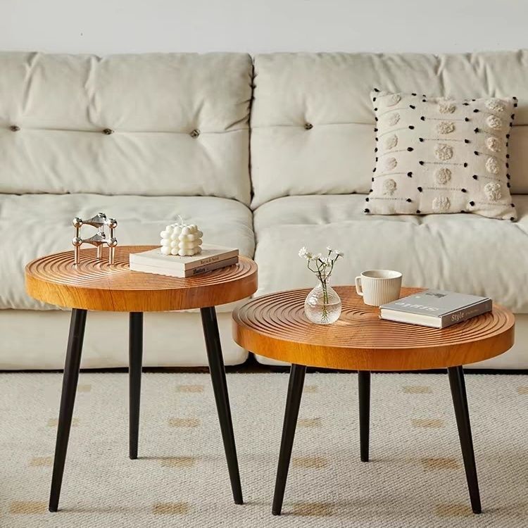 Nordic Iron Frame Coffee Table — Walnut