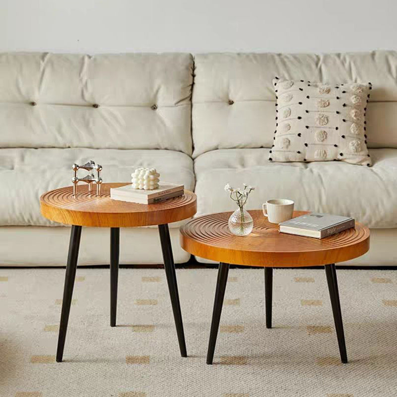 Nordic Iron Frame Coffee Table — Wood Color