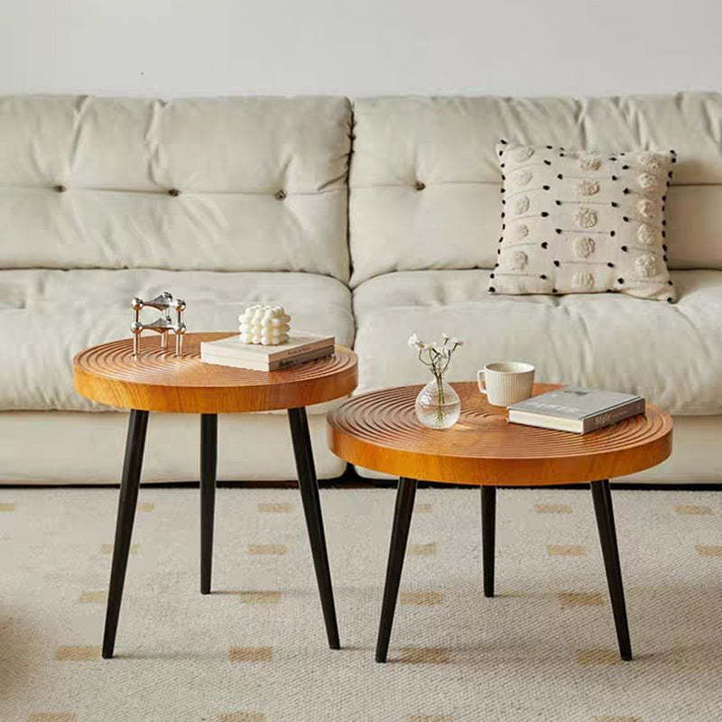 Nordic Iron Frame Coffee Table — Wood Color