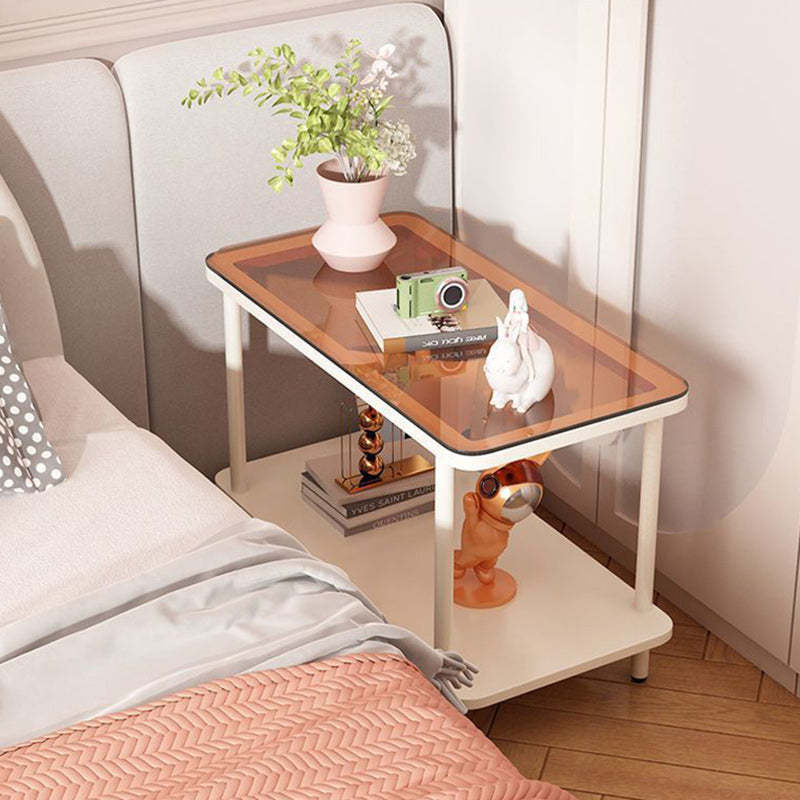 2-tier iron end & side tables for living room — Teal / White