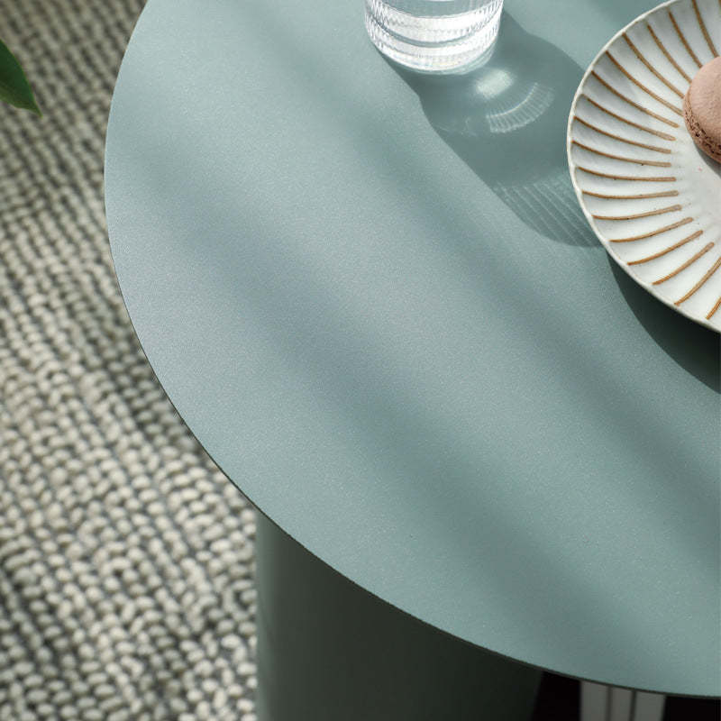 Nordic Geometric Iron Storage End Table — Dark Gray