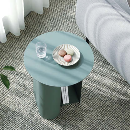 Nordic Geometric Iron Storage End Table