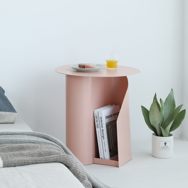 Nordic Geometric Iron Storage End Table