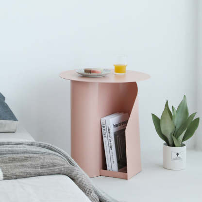 Nordic Geometric Iron Storage End Table