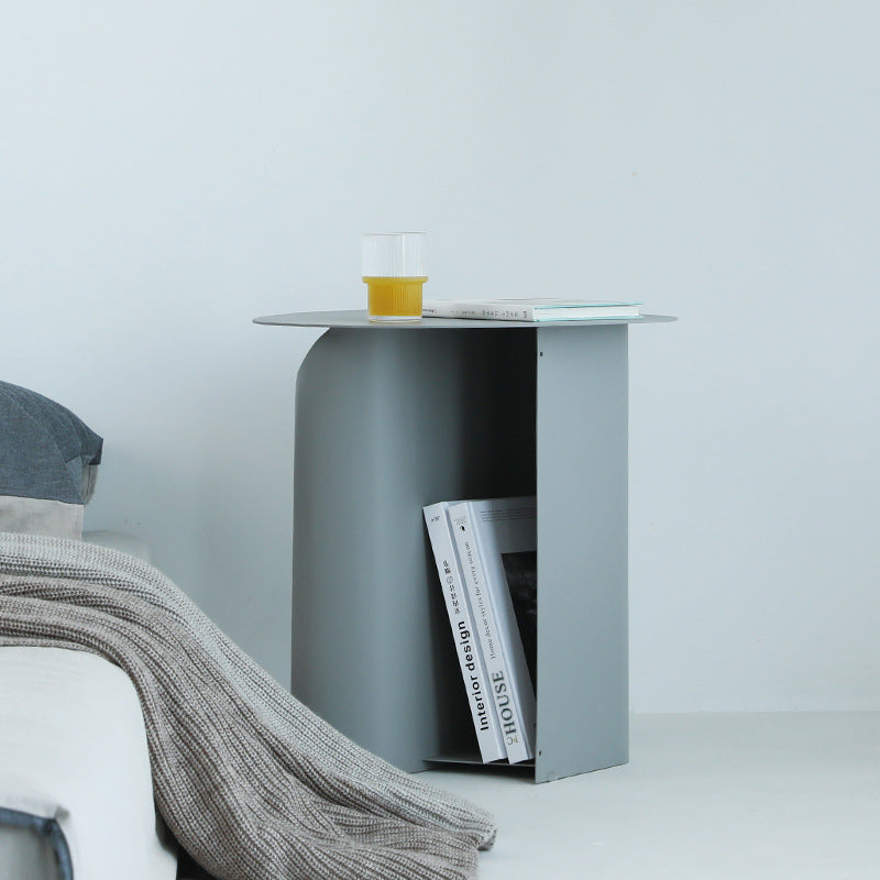 Nordic Geometric Iron Storage End Table