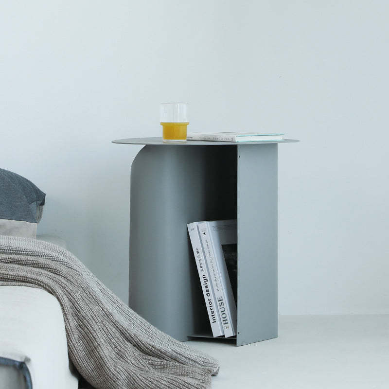 Nordic Geometric Iron Storage End Table