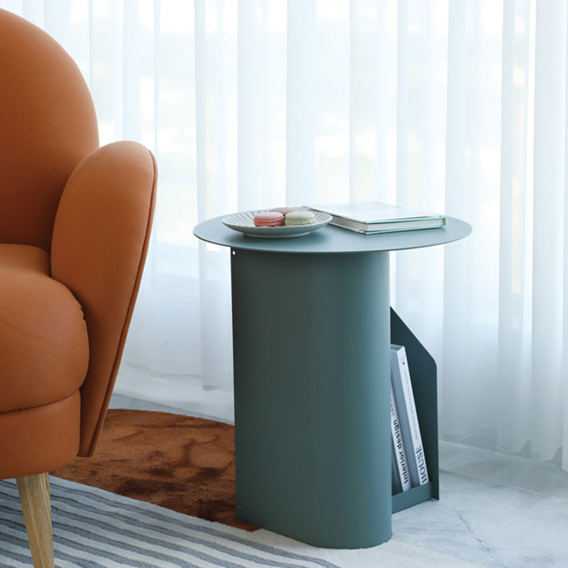 Nordic Geometric Iron Storage End Table — Pink