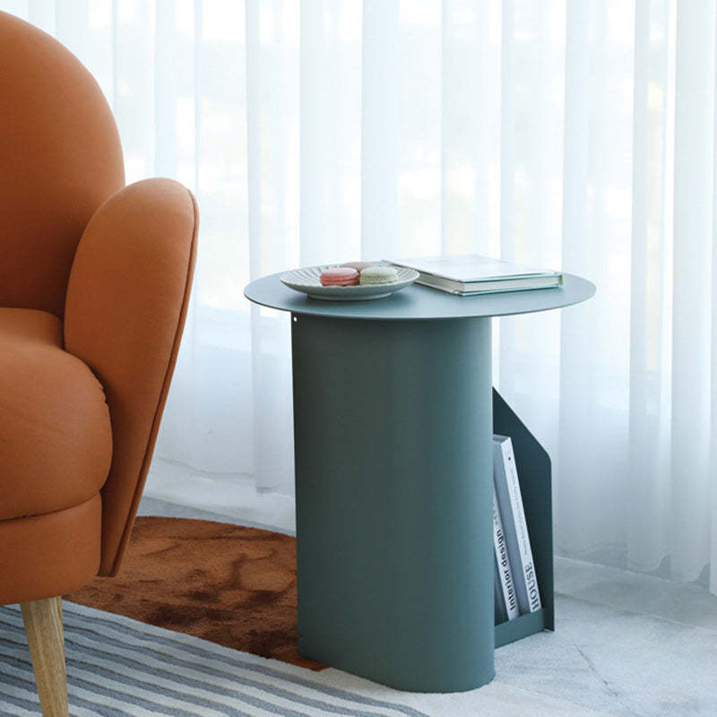 Nordic Geometric Iron Storage End Table — Pink