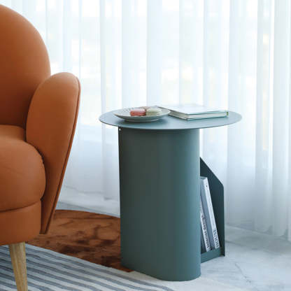 Nordic Geometric Iron Storage End Table — Pink