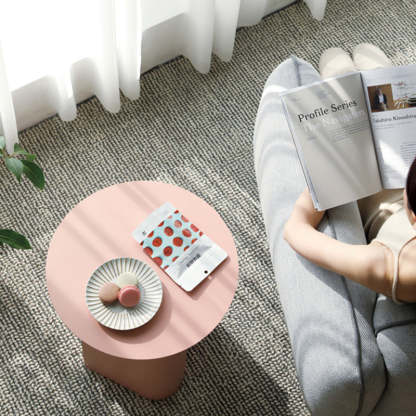Nordic Geometric Iron Storage End Table