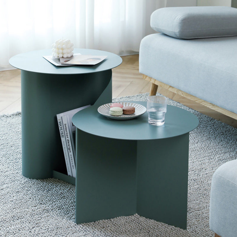 Nordic Geometric Iron Storage End Table