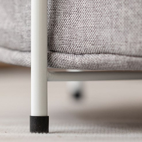 Minimalist Round Iron Fabric End Table