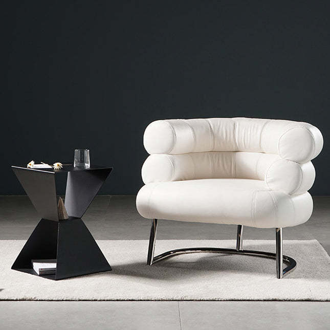 Nordic Geometric Steel End Table — Black