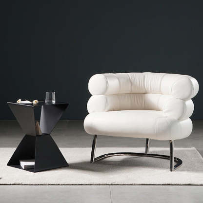 Nordic Geometric Steel End Table — Black