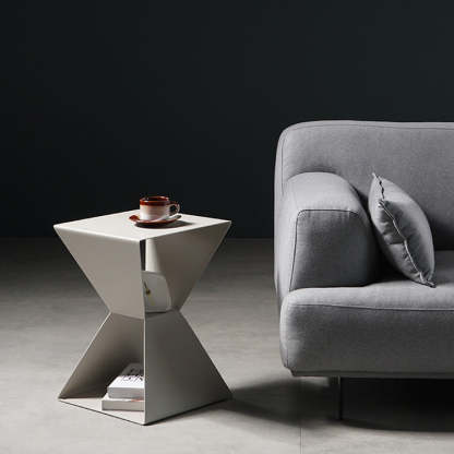 Nordic Geometric Steel End Table