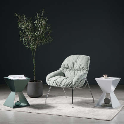 Nordic Geometric Steel End Table
