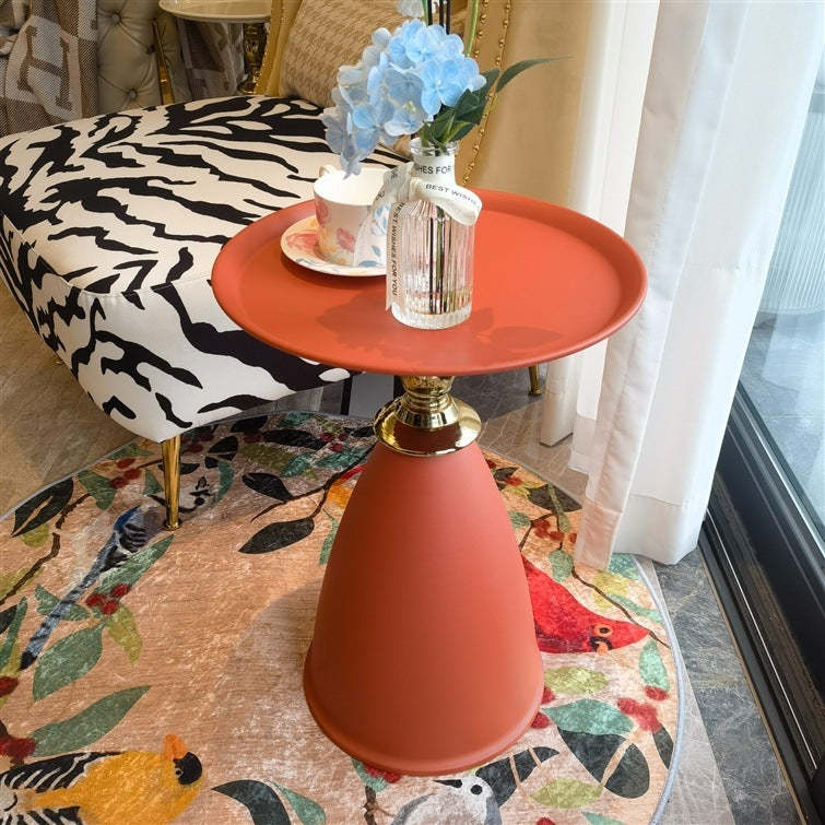 Red metal cone coffee tables - luxury